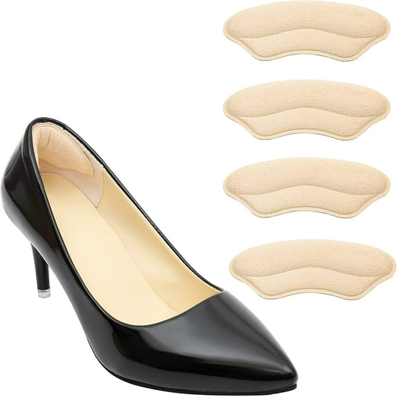 Heel Grips Liner for Loose Shoes, 2 Pairs Heel Cushions Inserts Pads Snugs for Shoe Too Big Women Men, Half Size Liner Improved Shoe Fit and Comfort, Prevent Heel Slip and
