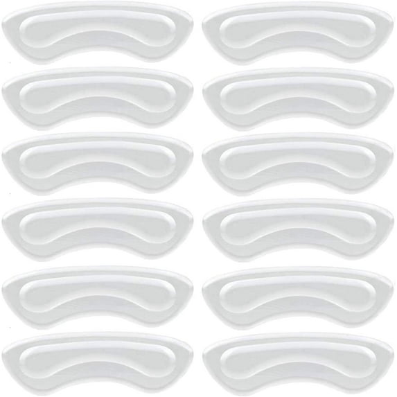 Heel Grips, Shoe Heel Inserts for Loose Shoes, Clear Heel Cushion Pads for Women Men Shoes, 6 Pairs