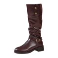 thumbnail image 1 of Heel Knee High Riding Boots Solid High Top Footwear Fashionable Autumn Winter Women's, 1 of 8