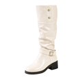 thumbnail image 1 of Heel Knee High Riding Boots Solid High Top Footwear Fashionable Autumn Winter Women's, 1 of 5