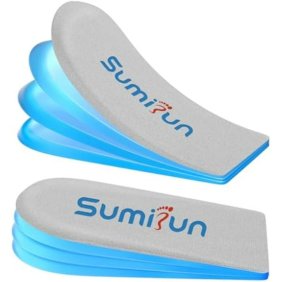 Heel Lift Inserts for Women Shoes - 4 Layers Adjustable Orthopedic Shoe Lifts for Uneven Legs - Gel Heel Inserts for Leg Length Discrepancy - Height Increase Insoles 1/4" 1/2" 3/4" (Size S, 1 Pair)