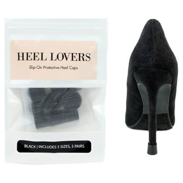 Heel Lovers Protective Heel Caps by FootFitter - High Heel Tip Covers for Women! (BLACK)