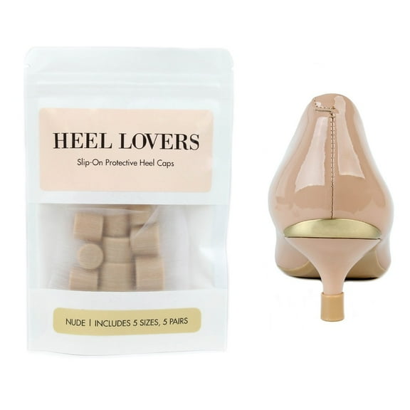 Heel Lovers Protective Heel Caps by FootFitter - High Heel Tip Covers for Women! (NUDE)
