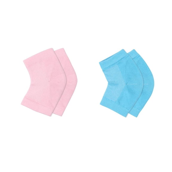 Heel Moisturizing Socks Open Toe Socks Cracked Gel Heel Socks Foot Toeless Cooling Heel Repair Socks for Women Dry Hard Cracked Feet, 2 Pairs - Blue & Pink