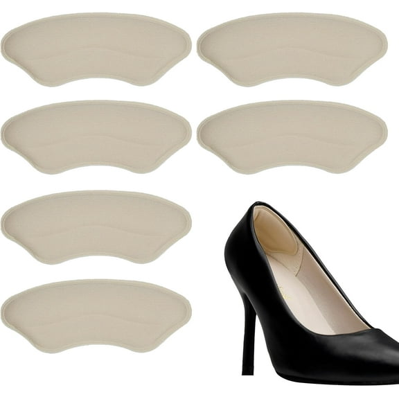 Heel Pads for Shoes, 3 Pairs Anti-Slip Heel Grips for Loose Shoes, Soft Cushions Inserts for Blisters, Filler Improved Shoe Fit and Comfort, Heels Liners for Flats, Heels, Boots (Black, 0.24in)