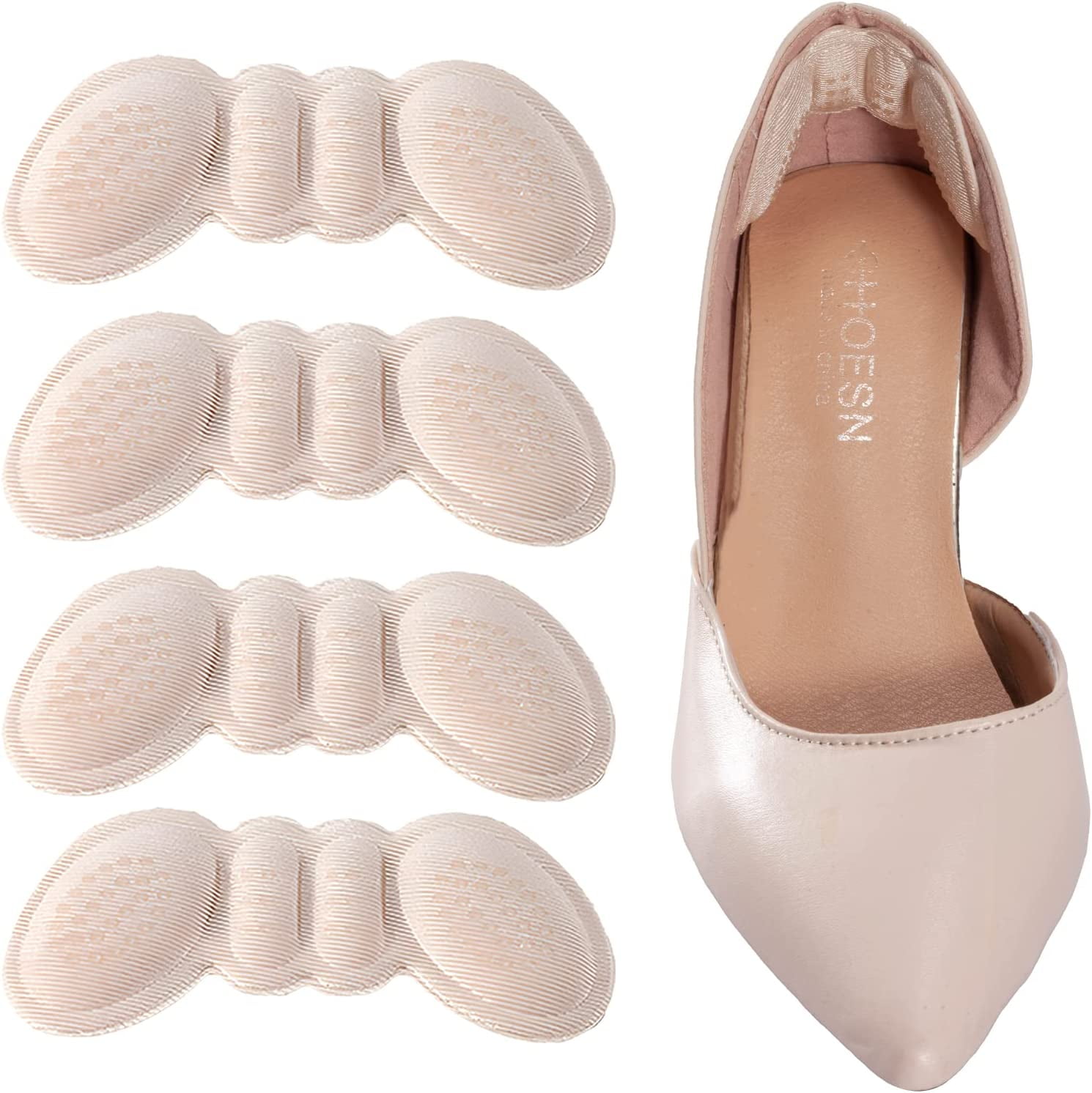 Heel Grips Liner Cushions Inserts for Loose Shoes Heel Pads and Metatarsal  Pads for Shoes Too Big Women Men Prevent Heel Pain Blisters (Beige+Black) -  Walmart.com