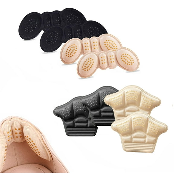 Heel Pads for Shoes 4 Pairs Heel Inserts for Shoes Too Big Heel Grips for Womens Shoes Cushion Pain Relief Fit Foot Prevent Rubbing Blisters