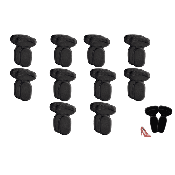 Heel Pads for Shoes, Heel Grips Liner Cushions Inserts for Loose Shoes, Shoe Filler for Too Big Shoes Women Men (Black 10 Pair)