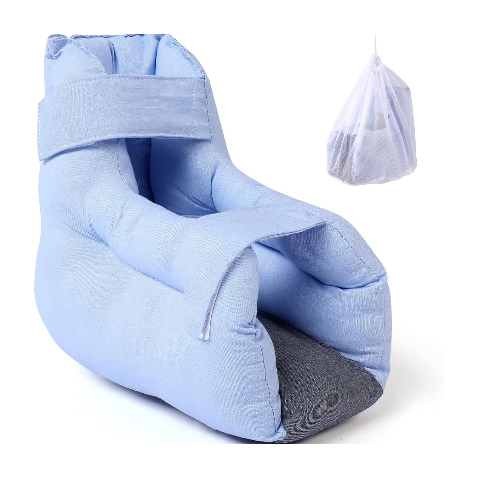 Heel Protector Cushion, Pain Relief Foot Pillow for Pressure Sores Foot Support Boot Surgery Recovery Supplies for Elderly Bedridden Pressure Ulcer Cushion Ankle Pillow for Bed, Wheelchairs,1Pcs,Blue