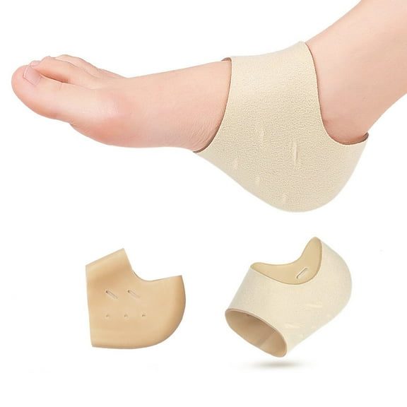 Heel Protectors 1 Pair Silicone Heel Cushions for Back of Heel Blister Prevention for Heels Prevention Achilles Tendinitis, Heal Dry Cracked Heels Plantar Fasciitis Inserts Breathable