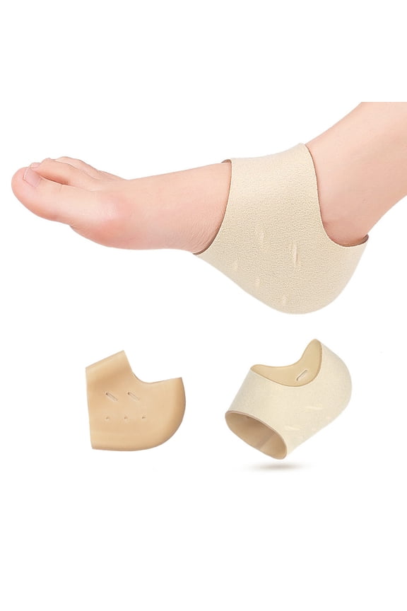 Heel Protectors 1 Pair Silicone Heel Cushions for Back of Heel Blister Prevention for Heels Prevention Achilles Tendinitis, Heal Dry Cracked Heels Plantar Fasciitis Inserts Breathable