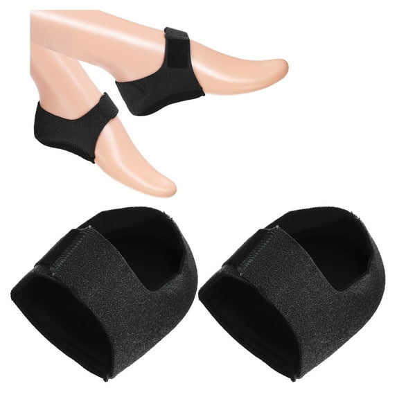 Heel Protectors Heel Cups Adjustable Heel Cushion Pads Hook and Loop Fastener Heel Supports Black Large