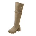 thumbnail image 1 of Heel Western Knee High Boots Tall Riding Footwear for Ladies With On Design And Solid Pattern, 1 of 9