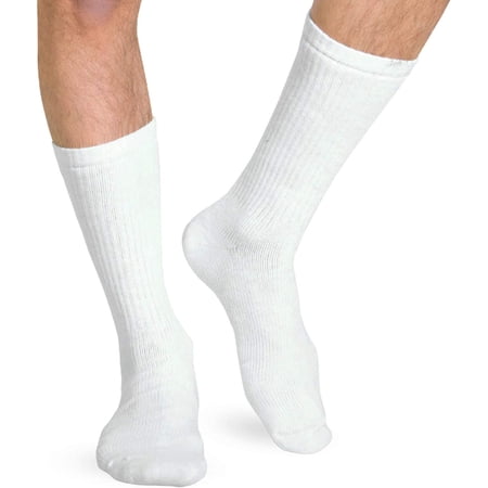 Heelbo Diabetic Socks for Sensitive Feet Without Elastic for Men and Women for Circulatory Problems, Edema and Neuropathy, Mild Compression, White, Large