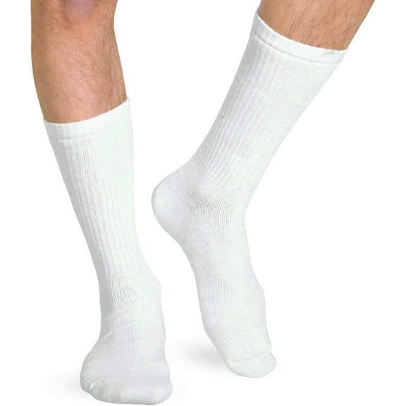 Heelbo Diabetic Socks for Sensitive Feet Without Elastic for Men and Women for Circulatory Problems, Edema and Neuropathy, Mild Compression, White, Medium