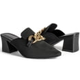 thumbnail image 1 of Heeled Mules for Women Closed Toe Heels Mules Knit Stretchy Pointed Toe Heels Sandals Comfortable On Dress Pumps Sandals Slides for Business and Daily Wear, 1 of 4