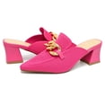 thumbnail image 1 of Heeled Mules for Women Closed Toe Heels Mules Knit Stretchy Pointed Toe Heels Sandals Comfortable On Dress Pumps Sandals Slides for Business and Daily Wear, 1 of 6