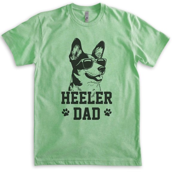 Heeler Dad, Unisex Men's Shirt, Australian Cattle Dog, Heeler Owner, Funny Dog Dad Gift, Heather Apple Green, X-Small