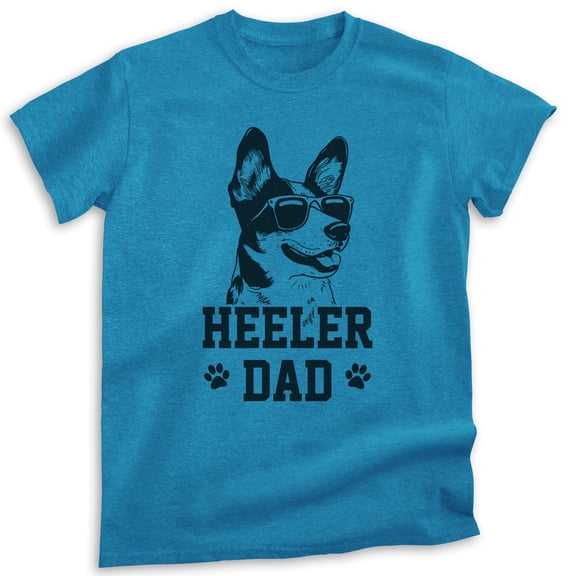 Heeler Dad, Unisex Men's Shirt, Australian Cattle Dog, Heeler Owner, Funny Dog Dad Gift, Heather Blue, 3X-Large