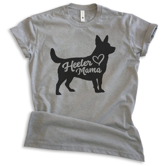 Heeler Mama, Unisex Women's Shirt, Australian Cattle Dog, Heeler Owner, Funny Dog Mama Gift, Dark Heather Gray, X-Large