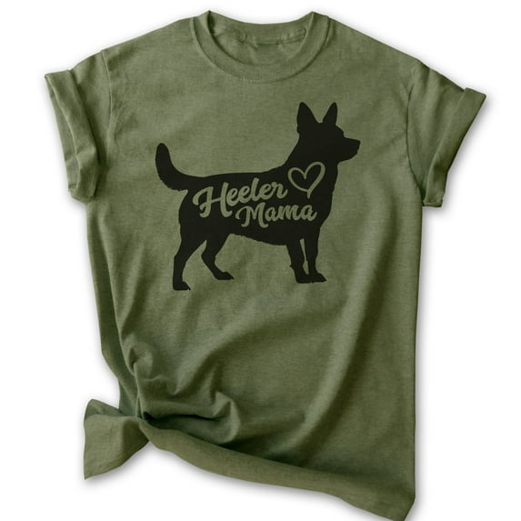 Heeler Mama, Unisex Women's Shirt, Australian Cattle Dog, Heeler Owner, Funny Dog Mama Gift, Heather Military Green, 3X-Large