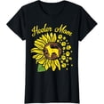 thumbnail image 1 of Heeler Mom Sunflower Paw Blue Red Australian Cattle Dog Gift T-ShirtMen and women can wear, black T-shirts, gifts. Age: M,L，XL 2XL, 3XL, 282XL, 1 of 4