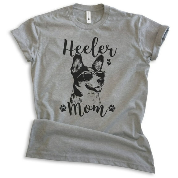 Heeler Mom, Unisex Women's Shirt, Australian Cattle Dog, Heeler Owner, Funny Dog Mom Gift, Dark Heather Gray, X-Large