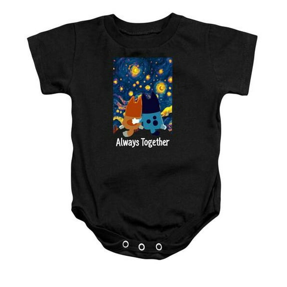 Heeler Mum Bluey Always Together Baby Onesie Bluey And Bingo Tee, Bluey Family Shirt, Bingo Shirt Cute Baby Onesie, BABY BODYSUIT LAT 4424