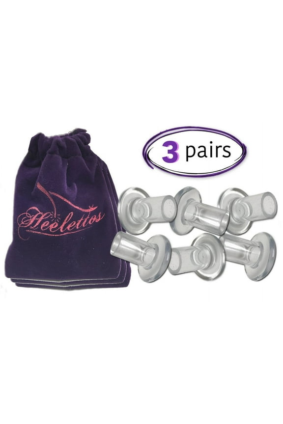 - Women's Clear High Heel Shoes Protectors 3 Pair Pack with Velvet Carry Pouch