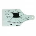 thumbnail image 1 of Heels and Dresses Cutting Board, Classical Old Fashioned Garment Floral Swirls Hat Purse Necklace, Tempered Glass Cutting and Serving Board, Wine Bottle Shape, Charcoal Grey White, by Ambesonne, 1 of 1