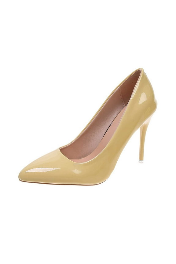 Heels for Women Closed Pointed Toe Patent Pumps Slip on Stilettos high Heels Party Wedding Shoes Womens Slip On Pointed Toe Dress Bridal Stiletto High Heel Pumps Shoes