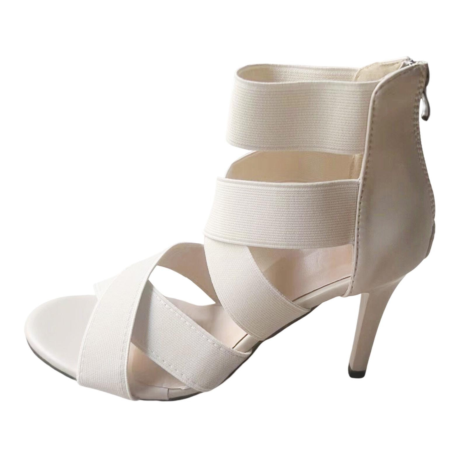 Heels for Women Open Toe Ankle Strap Heel Sandals Ladies Fashion Solid