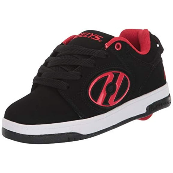 Heelys Boys' Voyager Tennis Shoe Black/Red 4 M US Big Kid