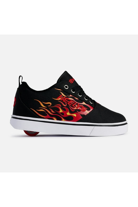 Girls Wheeled Footwear Skate Shoes Black Red Flames Size 0 HEEL PRO 20