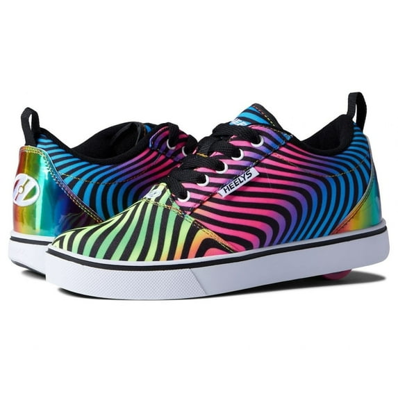 Heelys Pro20 Prints Black Rainbow Roller Shoes Kids Adults Lace-Up Textile