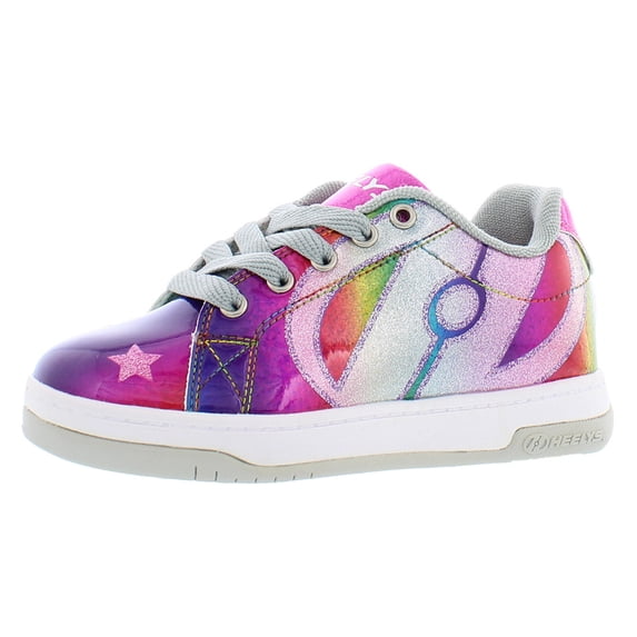 Heelys Split Girls Shoes Size 4, Color: Rainbow/Silver/Hot Pink