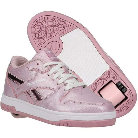 Heelys Youth Kids BB4500 Low Wheels Skate Sneaker Shoes White/Pink Sparkle, 13 Little Kid, 13