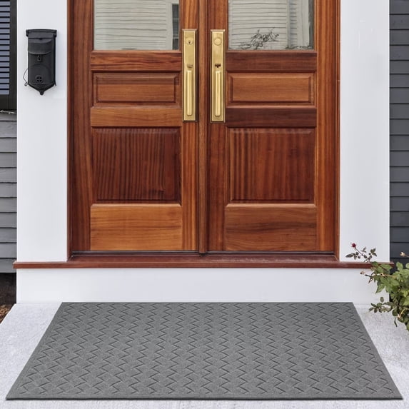 Heeneeso BZ51 Outdoor Rug Checkered Door Mat, Machine Washable Doormat Indoor Absorbent