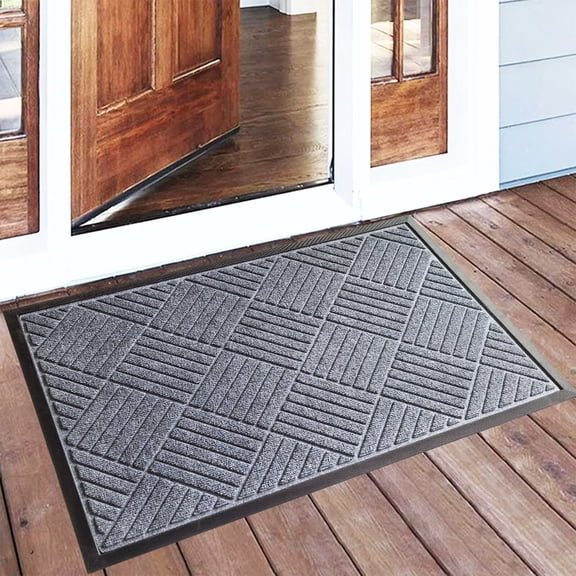 Heeneeso DM23 Entryway Rug Brown Rubber Outdoor, 30"x18"