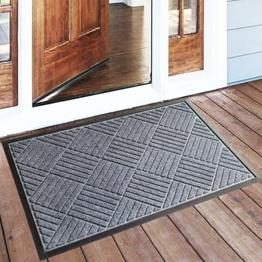 Heeneeso DM33A Entryway Rug Outdoor Doormat Rubber Front Entrance Door Welcome Mat Brown 36 x 24"