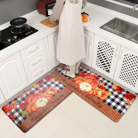 Heeneeso K4 Heavy Duty Thick Anti Fatigue Rug Set 20 X 32 + 20 X 47 in  Kitchen Cushioned with Non Slip Stain Resistant Easy Clean, Extra Support