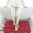 thumbnail image 1 of Heeneeso M11 Microfiber Bathroom Rug Non-Slip Machine Washable Burgundy Flower 1PC 30 x 18", 1 of 7