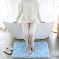thumbnail image 1 of Heeneeso M13 Microfiber Bathroom Rug Non-Slip Machine Washable Blue Flower 1PC 30 x 18", 1 of 7