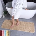 thumbnail image 1 of Heeneeso M32 Microfiber Bathroom Rug Non-Slip Machine Washable Beige Stone 1PC 55 x 20", 1 of 7