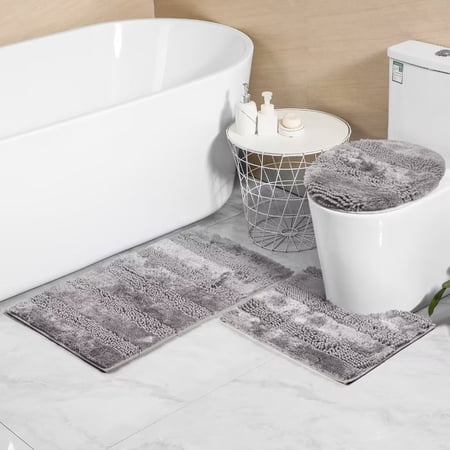 Heeneeso Microfiber Bathroom Rug Non-Slip Machine Washable