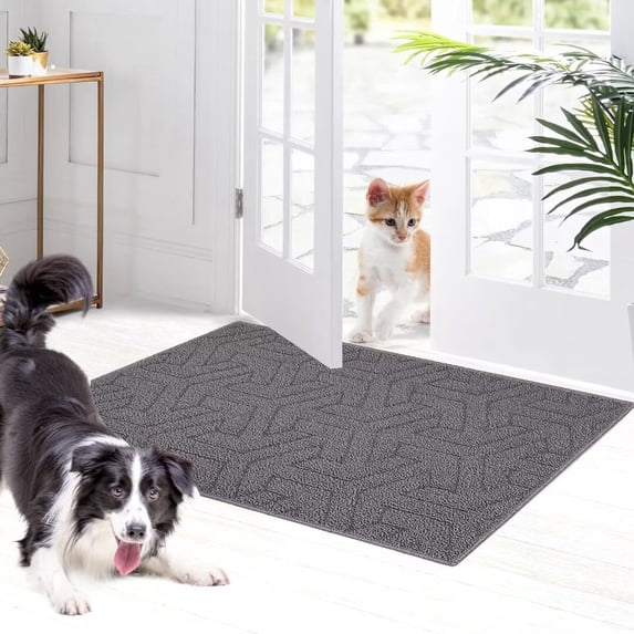 Heeneeso J41 Outdoor Rug Checkered Door Mat, Machine Washable Doormat Indoor Absorbent