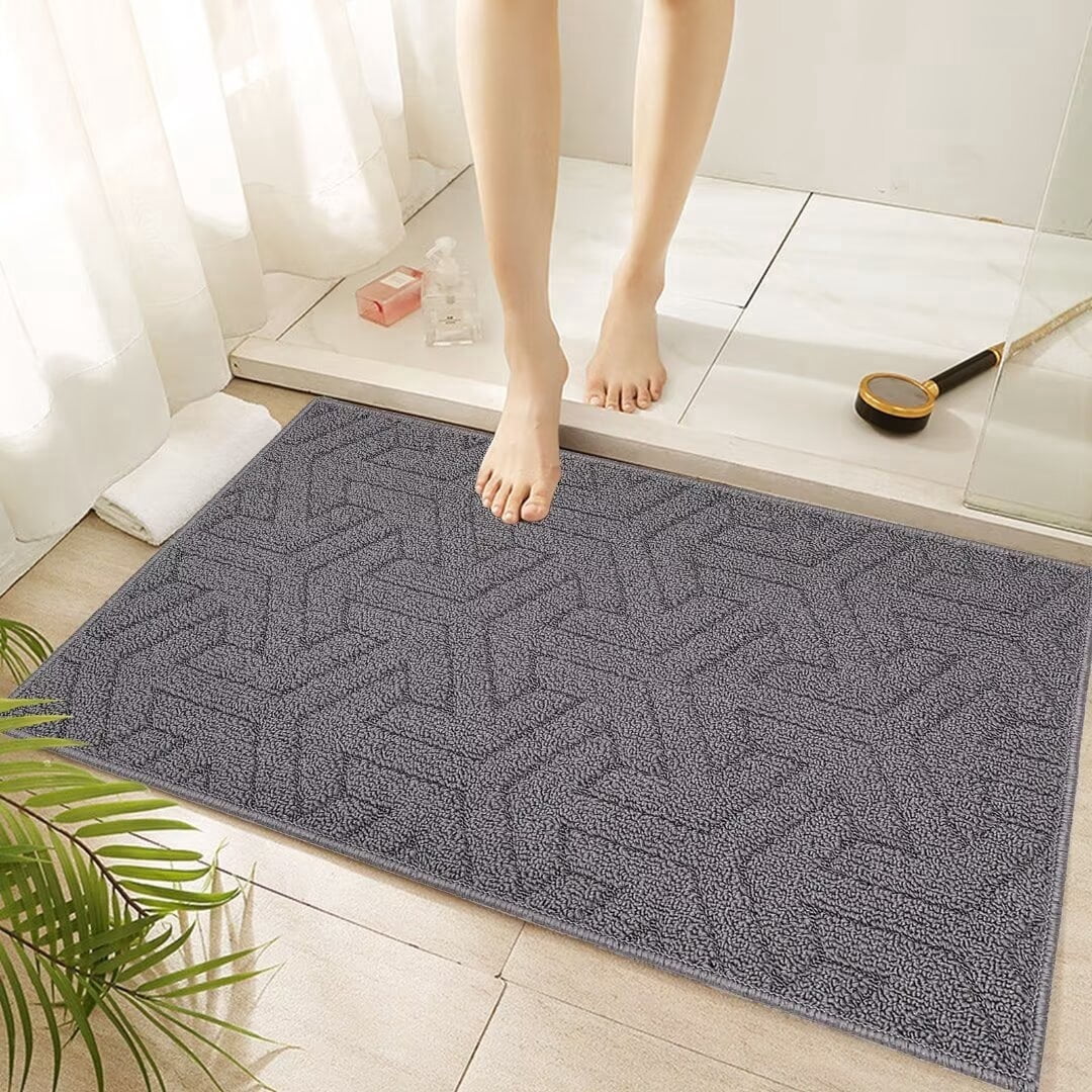 Heeneeso J21 Outdoor Rug Checkered Door Mat, Machine Washable Doormat Indoor Absorbent