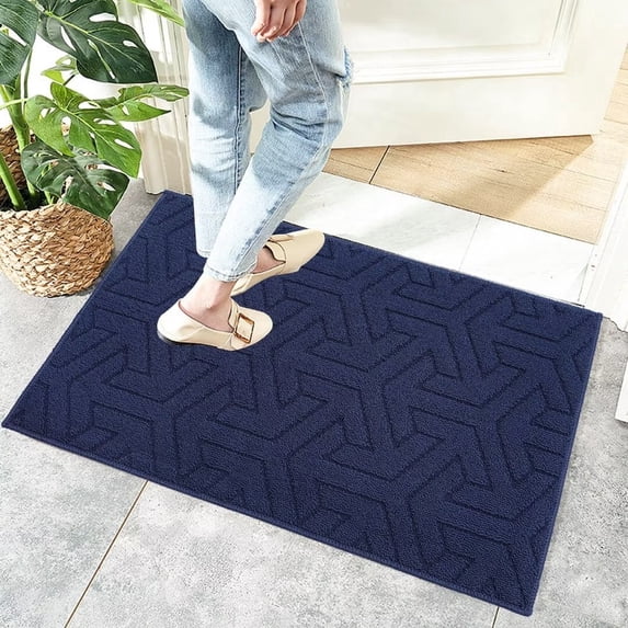 Heeneeso J33 Outdoor Rug Checkered Door Mat, Machine Washable Doormat Indoor Absorbent