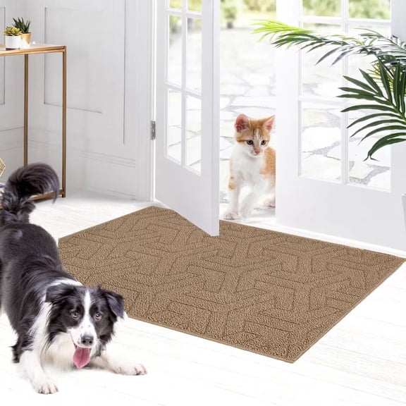 Heeneeso J42 Outdoor Rug Checkered Door Mat, Machine Washable Doormat Indoor Absorbent