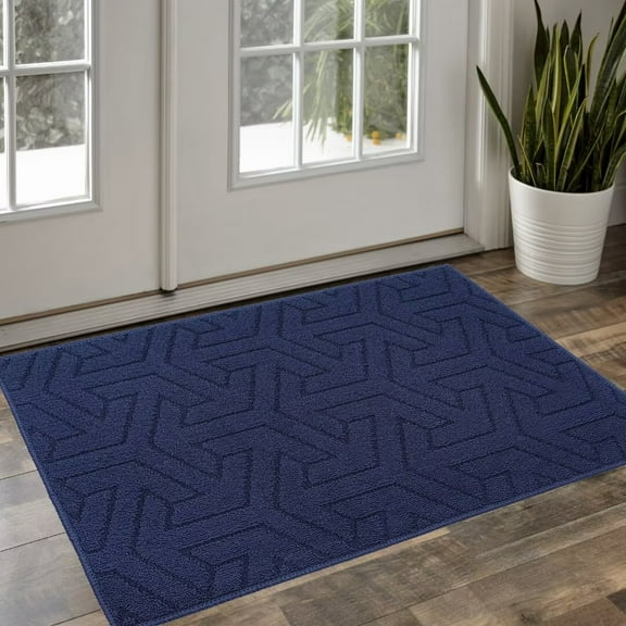 Heeneeso Outdoor Rug Checkered Door Mat, Machine Washable Doormat Indoor Absorbent